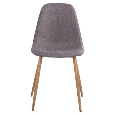 Трапезен стол Leonardo HM00100.03 с метални крака и кафява дамаска 44x55x85Υ см