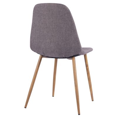 Трапезен стол Leonardo HM00100.03 с метални крака и кафява дамаска 44x55x85Υ см