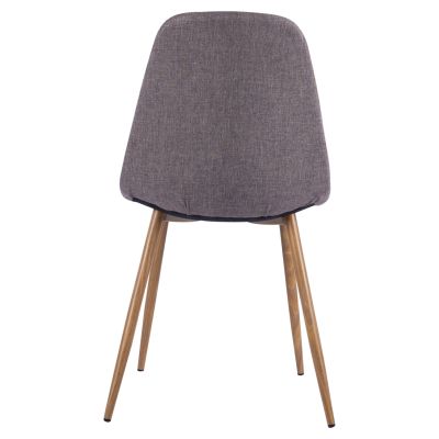 Трапезен стол Leonardo HM00100.03 с метални крака и кафява дамаска 44x55x85Υ см