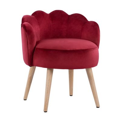 Stool with back Elise HM8628.06 Red Velvet 55x52x60cm