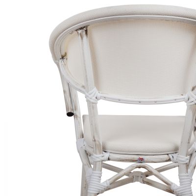 Armchair aluminum Bamboo Look Grey Patina with textline HM5108 57x57x83cm
