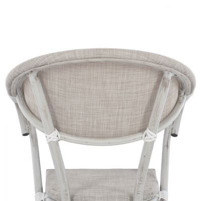 Armchair aluminum Bamboo Look Grey Patina with textline HM5108 57x57x83cm
