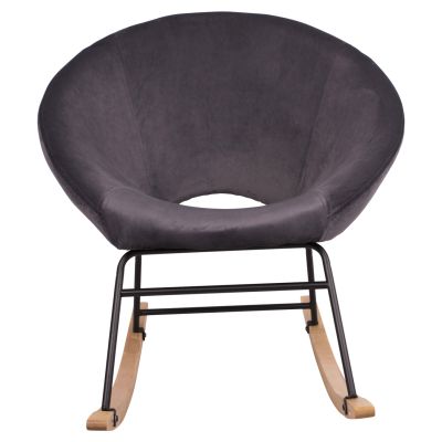 Rocker velvet armchair Paulina HM8399.01, grey, 76x86x76cm