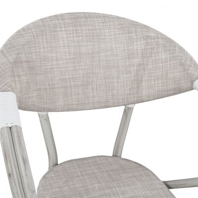 Armchair aluminum Bamboo Look Grey Patina with textline HM5108 57x57x83cm