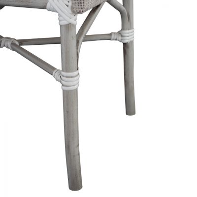 Armchair aluminum Bamboo Look Grey Patina with textline HM5108 57x57x83cm