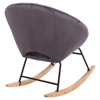 Rocker velvet armchair Paulina HM8399.01, grey, 76x86x76cm