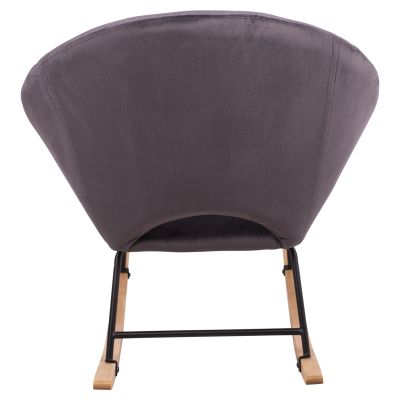 Rocker velvet armchair Paulina HM8399.01, grey, 76x86x76cm