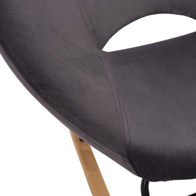 Rocker velvet armchair Paulina HM8399.01, grey, 76x86x76cm