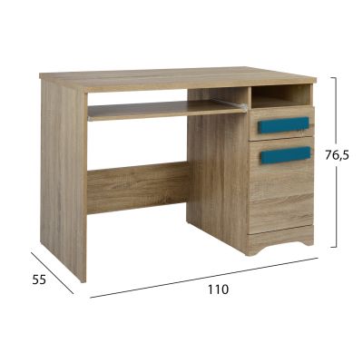 Desk Playroom Sonama-Blue Handles HM11154.01 110X55X76.5