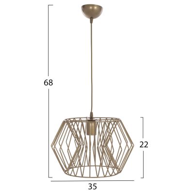 ВИСУЛКА ЗА ТАВАН МОДЕРНА МЕТАЛНА МРЕЖА В МАТИРАНО ЗЛАТО Φ35x68Hcm.HM7691.01