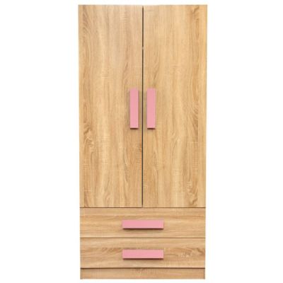Wardrobe 2 Door Playroom Sonama-Pink HM335+HM336.02 80X50X180cm