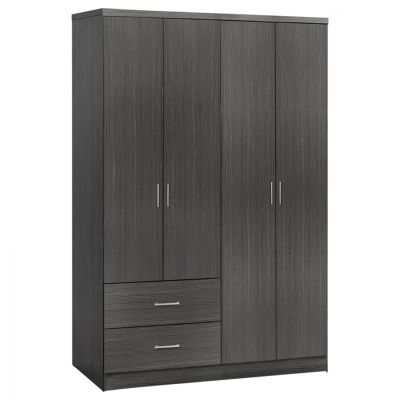 Гардероб с 4 врати и 2 чекмеджета HM339.01 Zebrano 120x42,5x180,5
