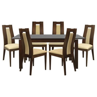 Set Dining Table 7pieces Table Opening Wooden  & 6 Chairs HM10057