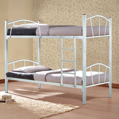 Легло Двуетажно метално Подово HM328.02 Бяло 90x190 см