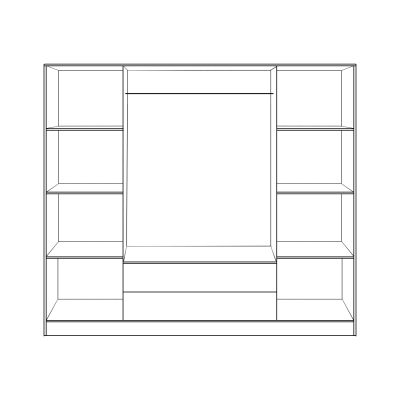 Wardrobe 4 Door with 2 drawers 200Χ56Χ180Hcm. HM353.02 Sonama