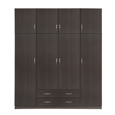 Гардероб 4 врати с лофт 200x240x55.5 и 2 чекмеджета зебрано