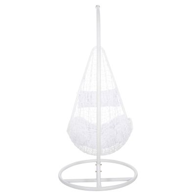 HANGING NEST MILLIE HM5996.03 METAL-SYNTHETIC RATTAN & CUSHIONS IN WHITE Φ95x195Hcm.