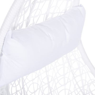 HANGING NEST MILLIE HM5996.03 METAL-SYNTHETIC RATTAN & CUSHIONS IN WHITE Φ95x195Hcm.