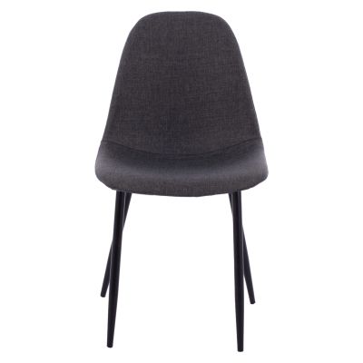Трапезен стол Leonardo HM00100.16 с метални крака и тъмно сива дамаска 43,5x59x84 см.