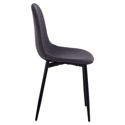 Трапезен стол Leonardo HM00100.16 с метални крака и тъмно сива дамаска 43,5x59x84 см.