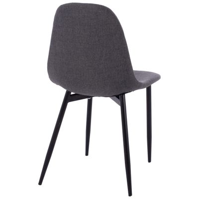 Трапезен стол Leonardo HM00100.16 с метални крака и тъмно сива дамаска 43,5x59x84 см.