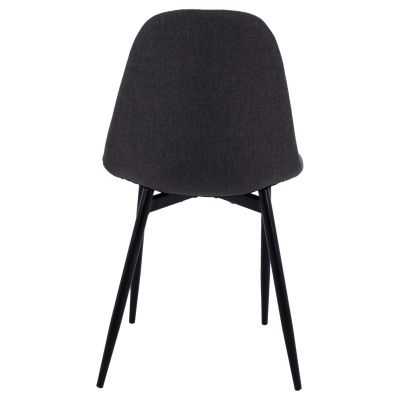 Трапезен стол Leonardo HM00100.16 с метални крака и тъмно сива дамаска 43,5x59x84 см.