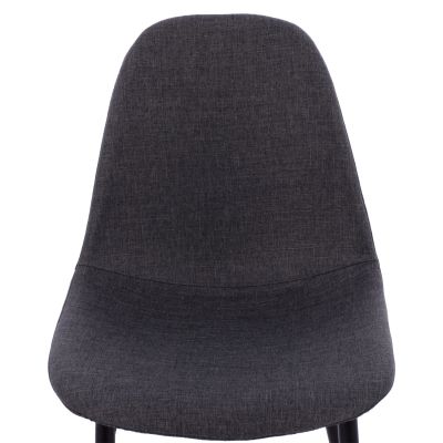 Трапезен стол Leonardo HM00100.16 с метални крака и тъмно сива дамаска 43,5x59x84 см.