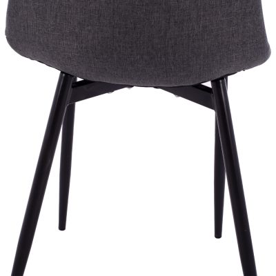 Трапезен стол Leonardo HM00100.16 с метални крака и тъмно сива дамаска 43,5x59x84 см.