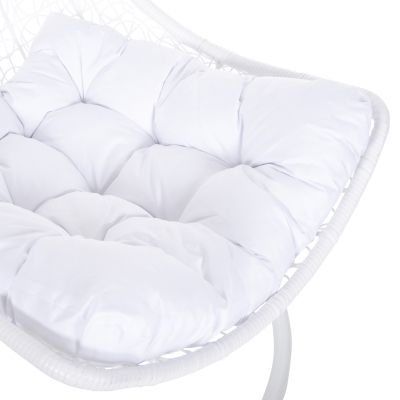 HANGING NEST MILLIE HM5996.03 METAL-SYNTHETIC RATTAN & CUSHIONS IN WHITE Φ95x195Hcm.