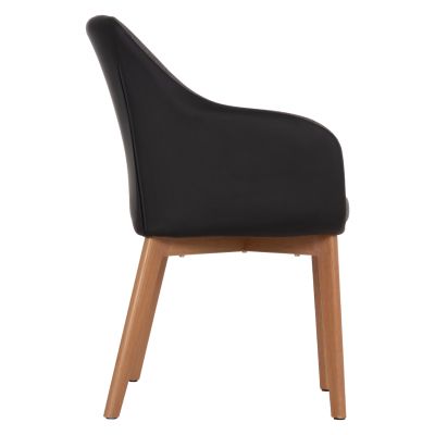 Armchair Bristol HM0141.01 with dark grey color and black PU 57x59x86Υ