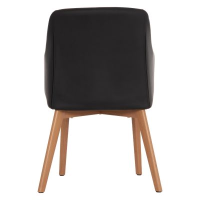 Armchair Bristol HM0141.01 with dark grey color and black PU 57x59x86Υ