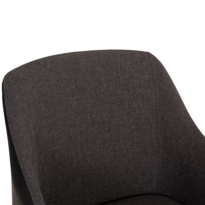 Armchair Bristol HM0141.01 with dark grey color and black PU 57x59x86Υ