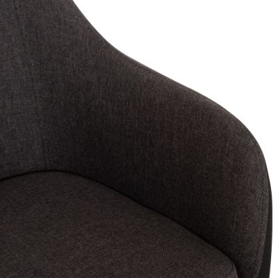 Armchair Bristol HM0141.01 with dark grey color and black PU 57x59x86Υ