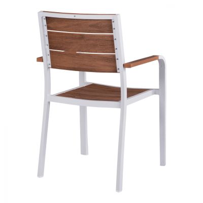 Aluminum Armchair White & Polywood HM5127.01 55x56x85 cm