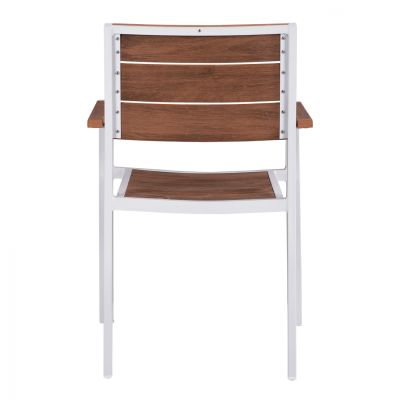 Aluminum Armchair White & Polywood HM5127.01 55x56x85 cm