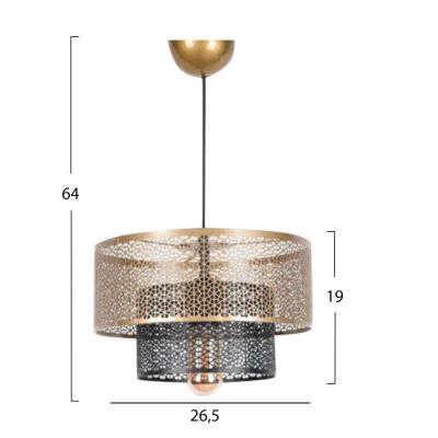 CEILING PENDANT HM7648.01 GOLDEN-BLACK Φ26,5x64Hcm.