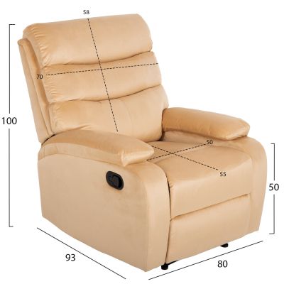 ARMCHAIR MASSAGE ECRU HM9784.05 ECRU VELVET 80x93x100Hcm.