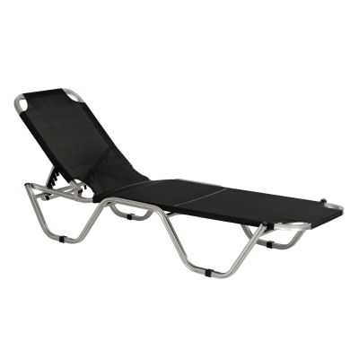 Professional sunbed aluminum WALDO HM5071.90 Black 195x53-60x30  cm