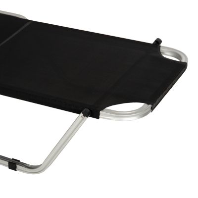 Professional sunbed aluminum WALDO HM5071.90 Black 195x53-60x30  cm