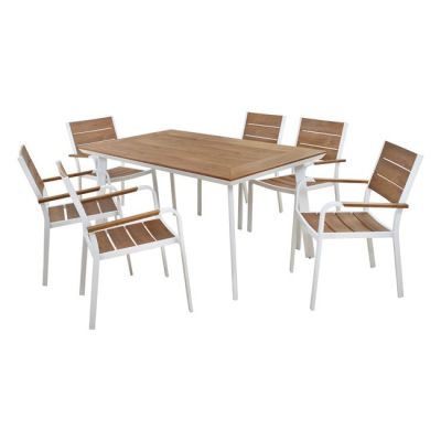 Set Dining Table 7pieces White color HM5240.01