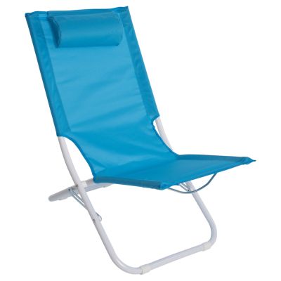 ПЛАЖЕН КЪС СТОЛ NALIN HM5150 МЕТАЛИК ВИСОКА ОБЛЕГАЛКА НЕБЕСНОСИН ВОДОУСТОЙЧИВ ПЛАТ 48x77,5x72Hcm.