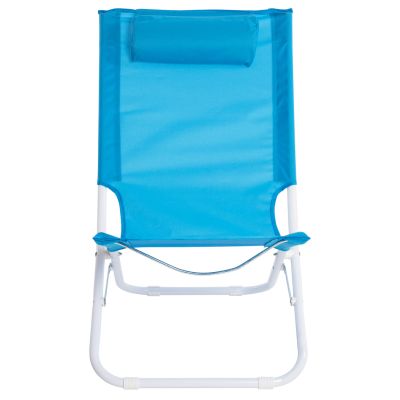 ПЛАЖЕН КЪС СТОЛ NALIN HM5150 МЕТАЛИК ВИСОКА ОБЛЕГАЛКА НЕБЕСНОСИН ВОДОУСТОЙЧИВ ПЛАТ 48x77,5x72Hcm.