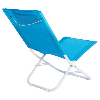 ПЛАЖЕН КЪС СТОЛ NALIN HM5150 МЕТАЛИК ВИСОКА ОБЛЕГАЛКА НЕБЕСНОСИН ВОДОУСТОЙЧИВ ПЛАТ 48x77,5x72Hcm.