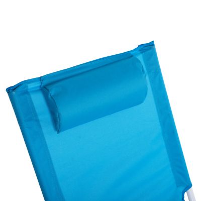 ПЛАЖЕН КЪС СТОЛ NALIN HM5150 МЕТАЛИК ВИСОКА ОБЛЕГАЛКА НЕБЕСНОСИН ВОДОУСТОЙЧИВ ПЛАТ 48x77,5x72Hcm.