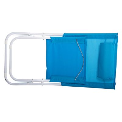 ПЛАЖЕН КЪС СТОЛ NALIN HM5150 МЕТАЛИК ВИСОКА ОБЛЕГАЛКА НЕБЕСНОСИН ВОДОУСТОЙЧИВ ПЛАТ 48x77,5x72Hcm.