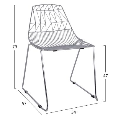 Metallic chair Chromed Icarus HM8010.10 54x57x79cm