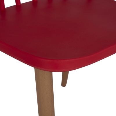 Трапезен стол HM8052.07 Ванеса червен с метални крака 42,5x47x81,5см