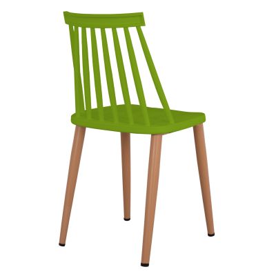 Трапезен стол HM8052.08 Ванеса зелено с метални крака 42,5x47x81,5см