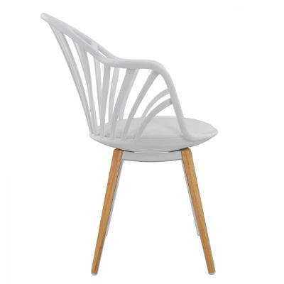 Трапезен стол HM8049.01 Anais White с дървени крака 60x61x85,5 см
