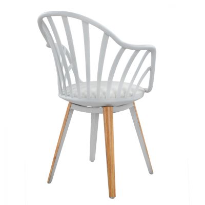 Трапезен стол HM8049.01 Anais White с дървени крака 60x61x85,5 см